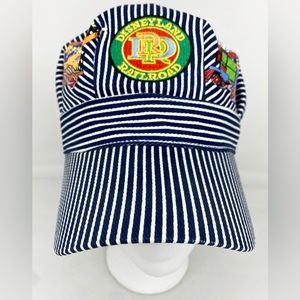 Walt Disney Railroad Train Hat Toddler Size Pixar Disney Blue Stripe Train Noise